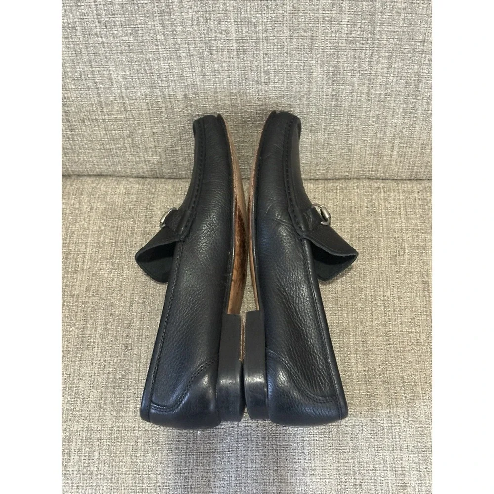 Sandrino By Sandro Moscoloni Malibu Leather Horsebit Loafers Pebbled Black 11.5D